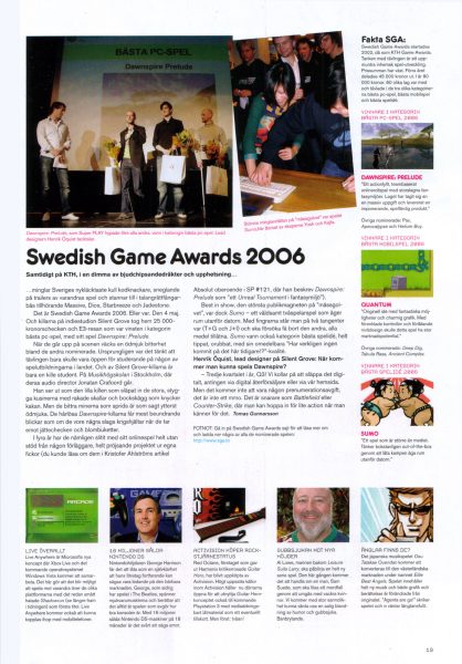 Super Play highlighted Sumo at the Swedish Game Awards 2006