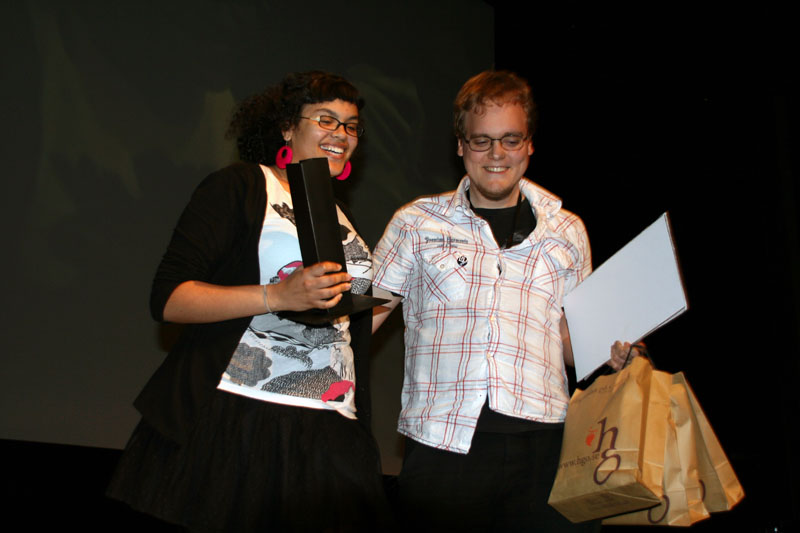 Pernilla Sparrhult and Daniel Andersson at the Gotland Game Awards 2008