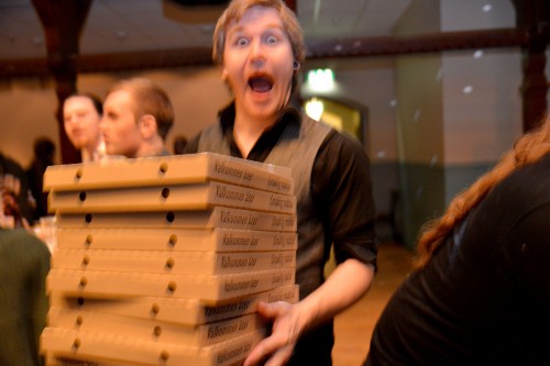 Free pizza for everyone is our standard.