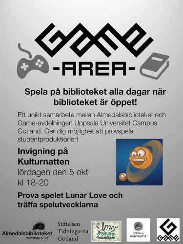 Poster for the GAME Area at Almedalen Library