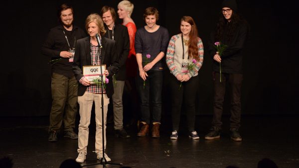 Summit Chasers accepting the Cha-Ching Award (most commercially viable) at the Gotland Game Conference 2015