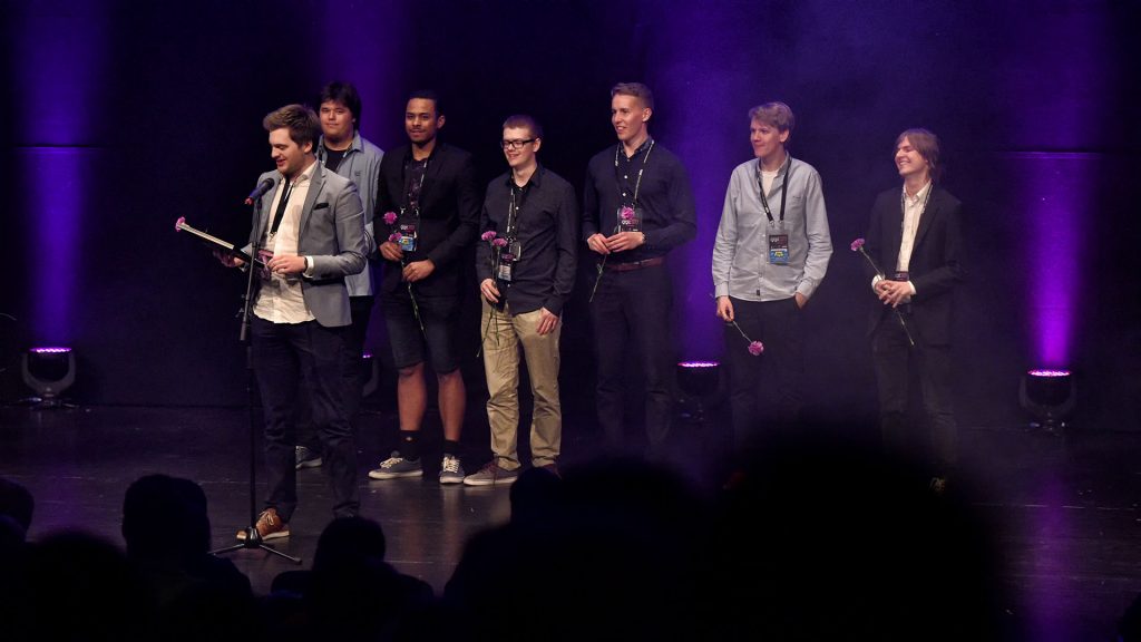 Pump the Frog was awarded Best 1st Year Project, Almedalen Library Award, the Cha-ching award (most commercially viable) and the Pwnage Award at the Gotland Game Conference 2017